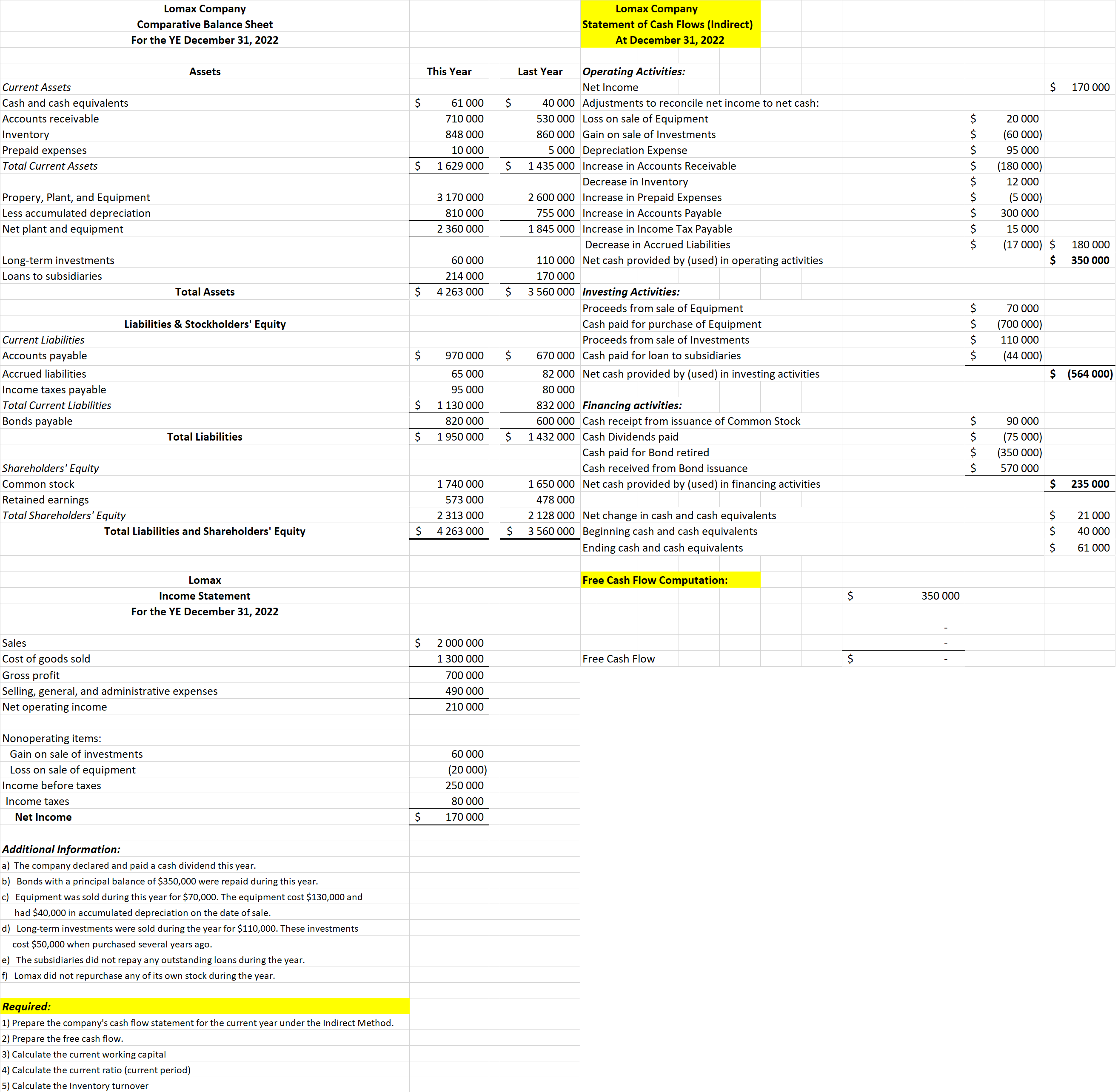 Solved Questions 2 Prepare The Free Cash Flow 3 Chegg Solved questions 2 prepare the free cash flow 3 chegg