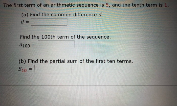 Solved The first term of an arithmetic sequence is 5, and | Chegg.com
