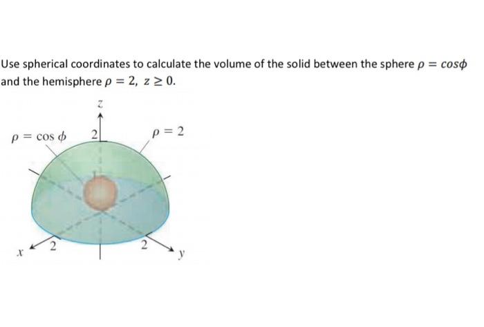 Solved Use spherical coordinates to calculate the volume of | Chegg.com