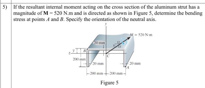 Solved 5) If the resultant internal moment acting on the | Chegg.com