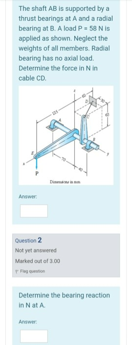 Solved The Shaft AB Is Supported By A Thrust Bearings At A | Chegg.com