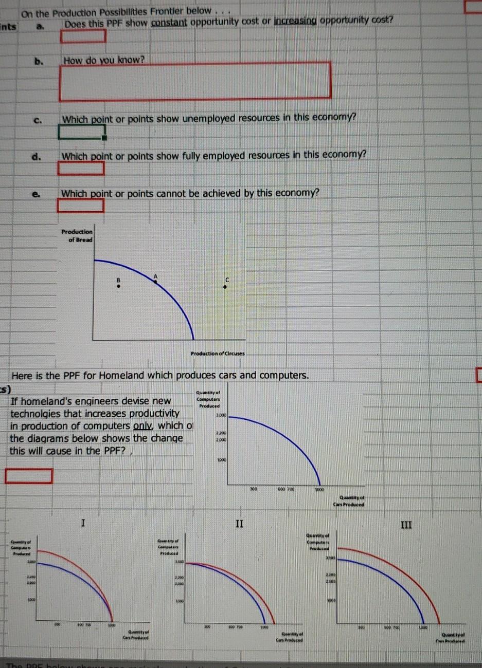 Solved On the Production Possibilities Frontier below ... a. | Chegg.com