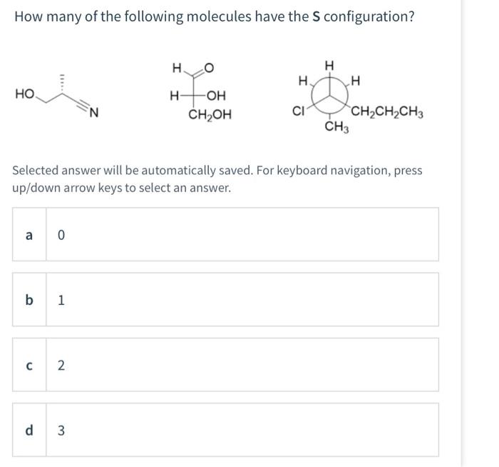 Solved How Many Of The Following Molecules Have The S | Chegg.com