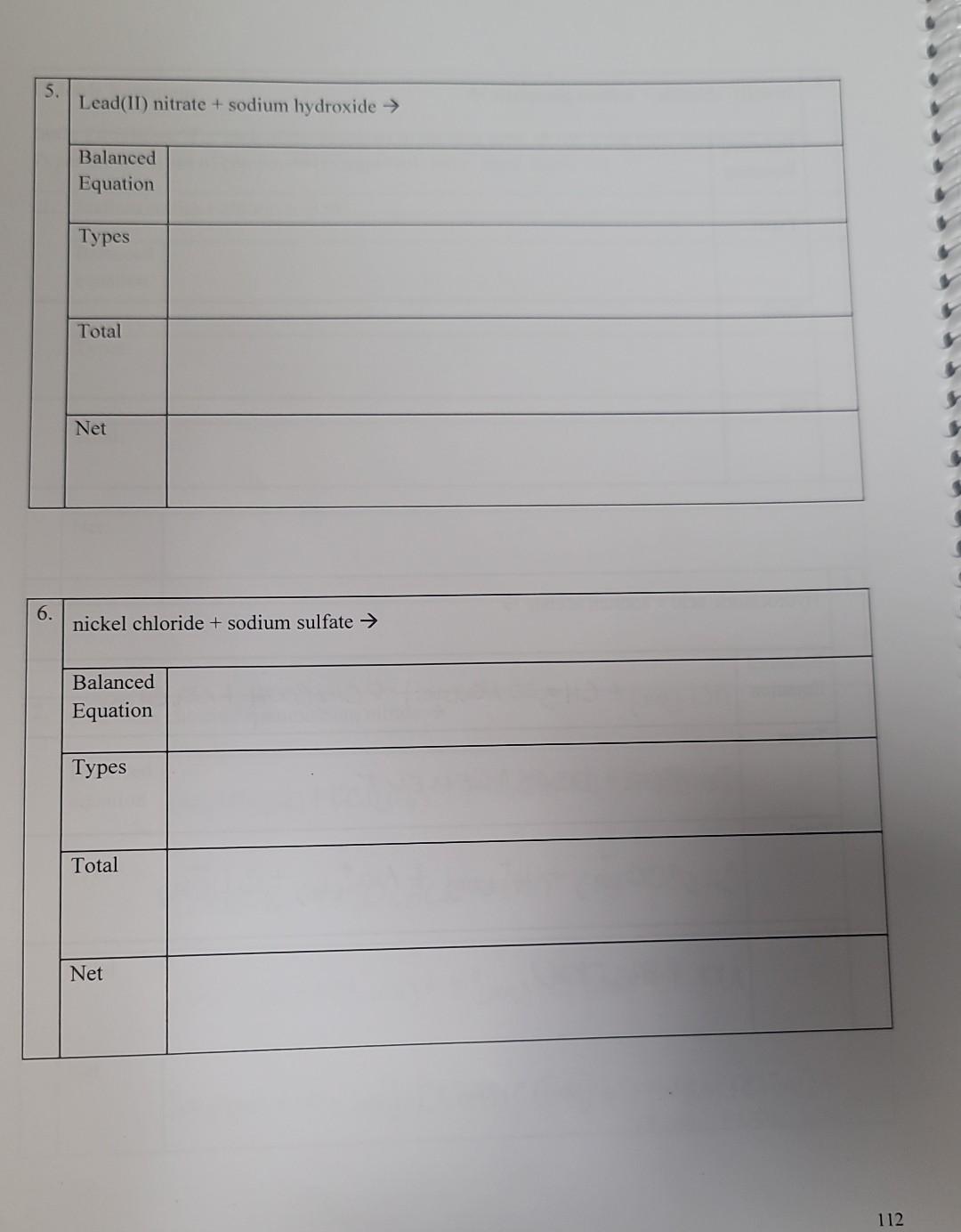 Solved 5. Lead(II) nitrate + sodium hydroxide → Balanced