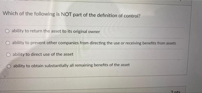 Solved Which of the following is NOT part of the definition | Chegg.com