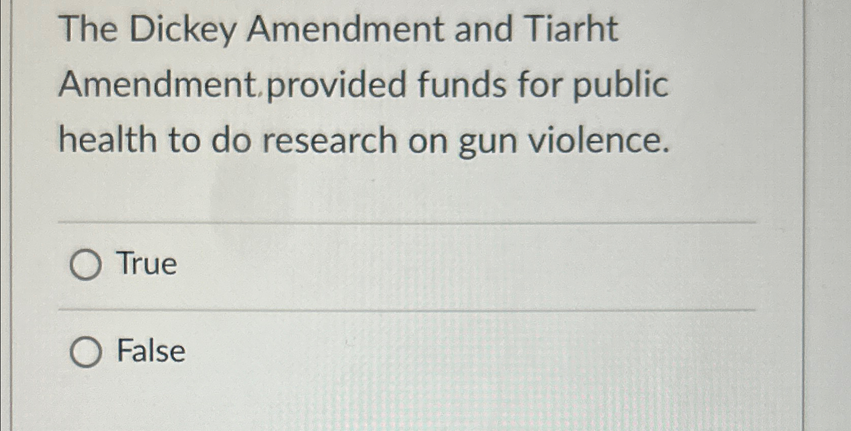 Solved The Dickey Amendment and Tiarht Amendment provided | Chegg.com