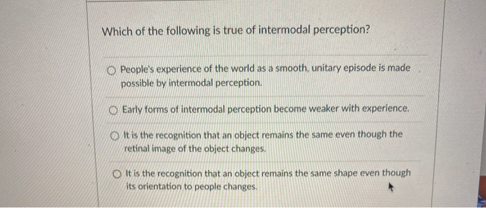 intermodal perception
