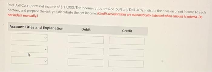 Solved Rod Dall Co. reports net income of $ 17,000. The | Chegg.com