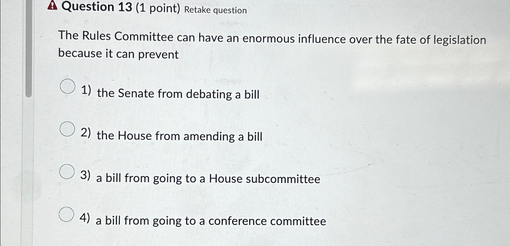 Question 13 (1 ﻿point) ﻿Retake questionThe Rules | Chegg.com