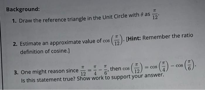 Solved Background: 1. Draw the reference triangle in the | Chegg.com