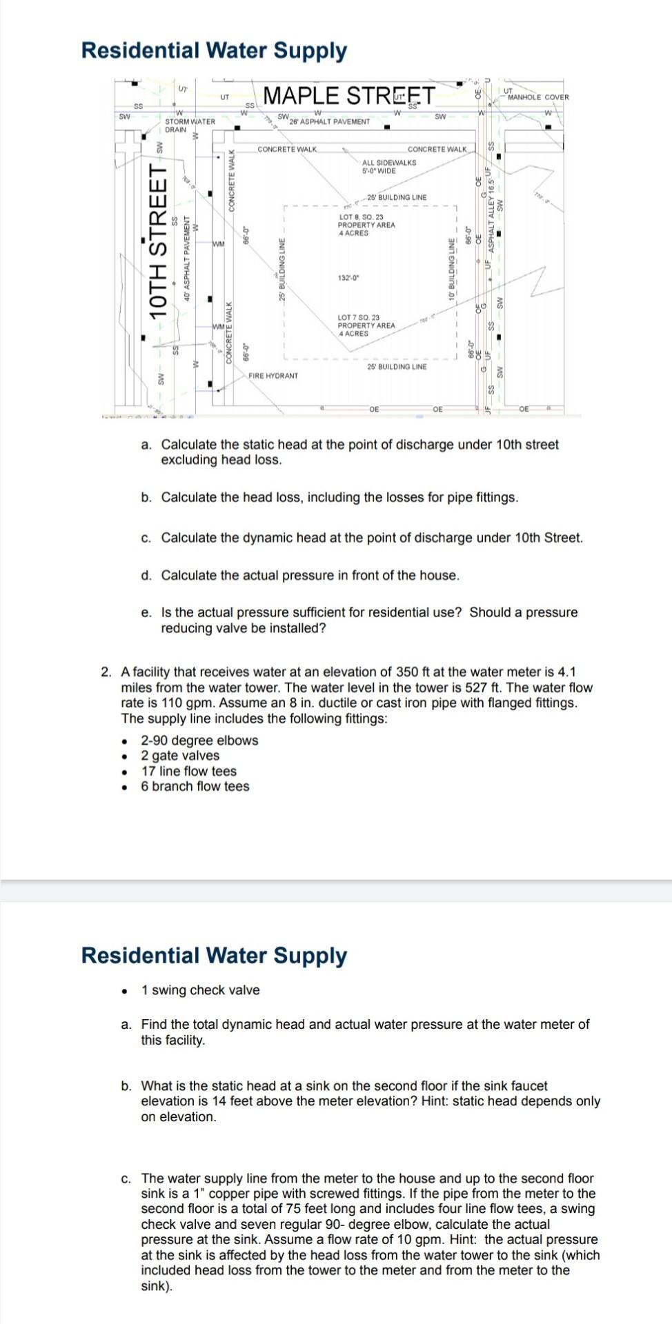 Solved Residential Water Supply Equipment . Calculator Hazen | Chegg.com