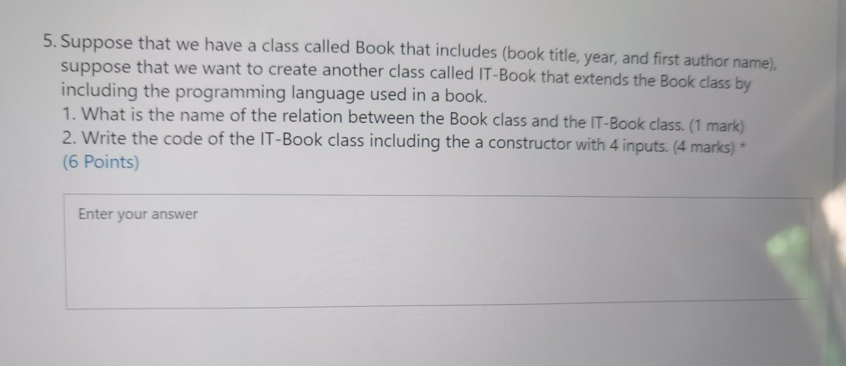 Solved 5. Suppose that we have a class called Book that | Chegg.com