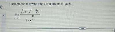 Solved Estimate the following limit using graphs or | Chegg.com
