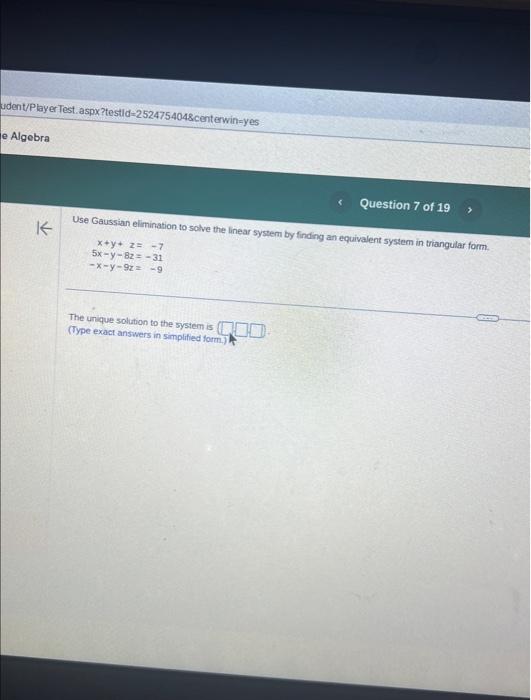Solved Use Gaussian elimination to solve the linear system | Chegg.com
