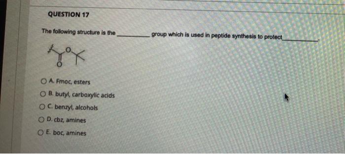 Solved QUESTION 17 The Following Structure Is The Group | Chegg.com