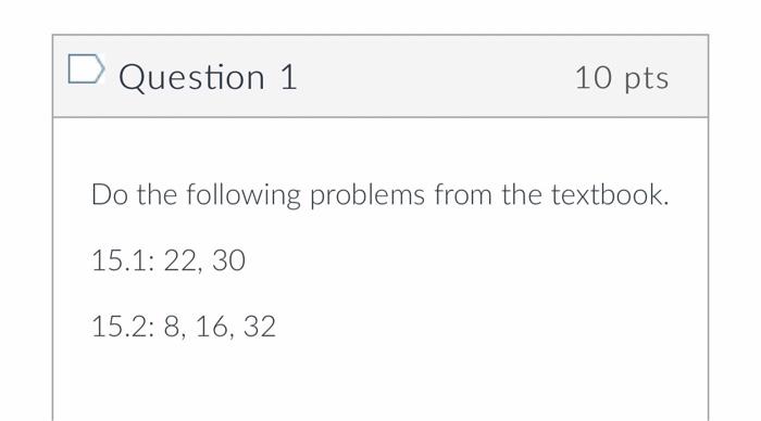 Solved Question 1 10 Pts Do The Following Problems From The | Chegg.com