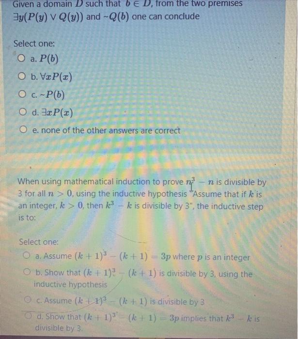 Solved Given A Domain D Such That Bed From The Two Premi Chegg Com