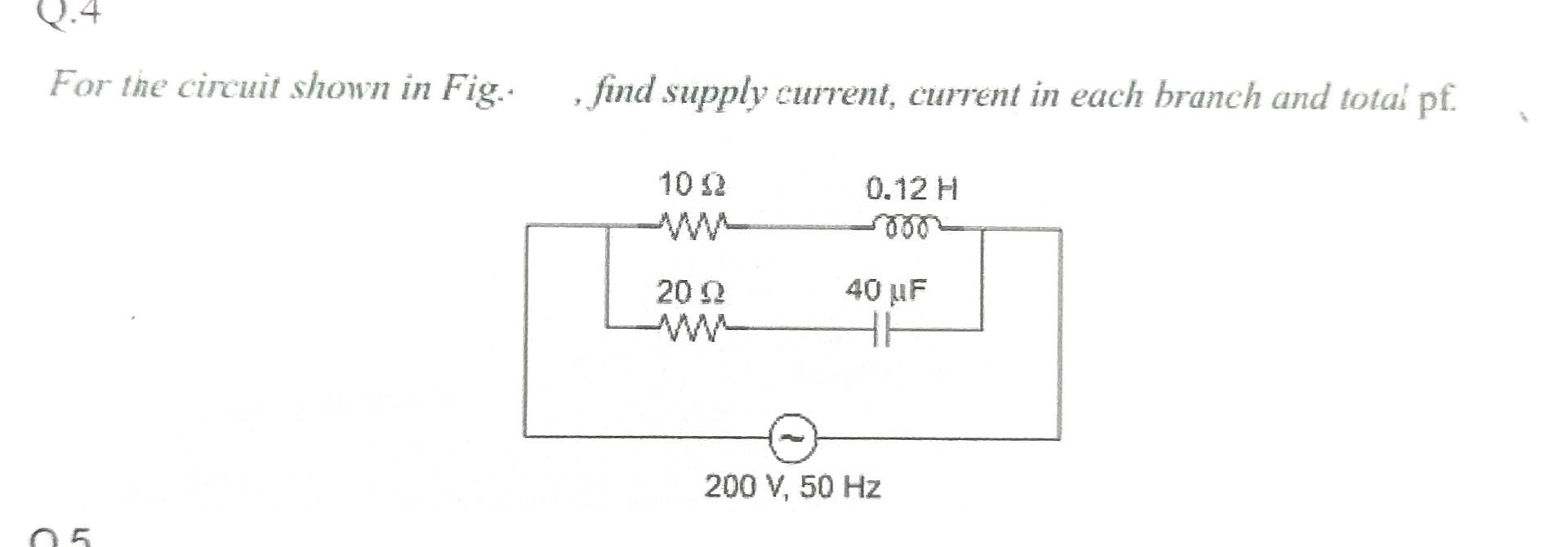 Solved For the circuit shown in Fig.. , ﻿find supply | Chegg.com