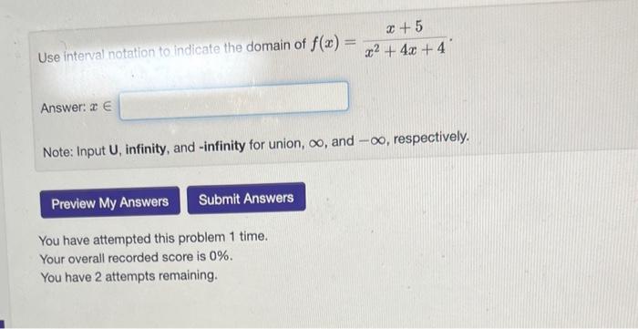 Solved Use interval notation to indicate the domain of | Chegg.com