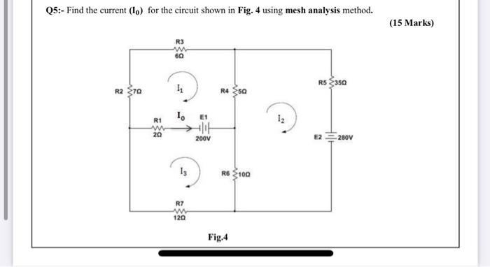 Solved Q5:- Find the current (10) for the circuit shown in | Chegg.com