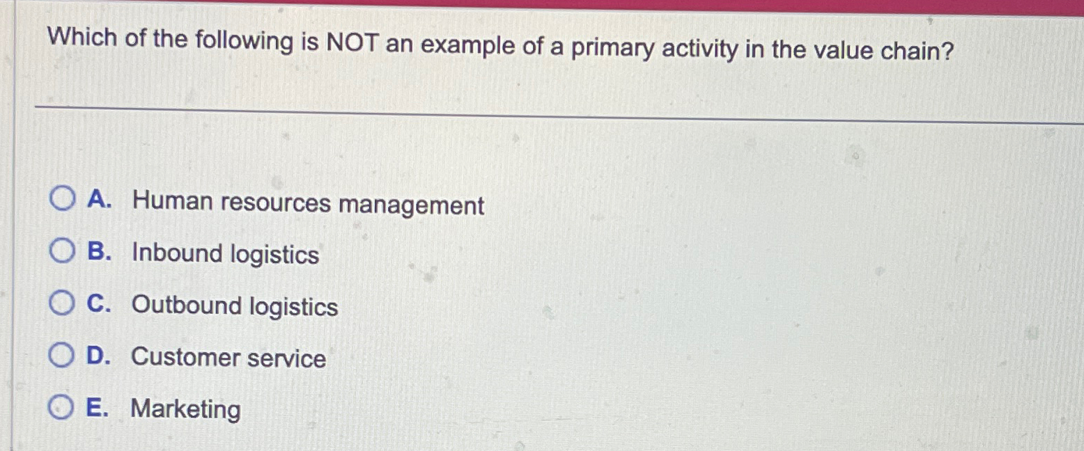 Solved Which of the following is NOT an example of a primary | Chegg.com