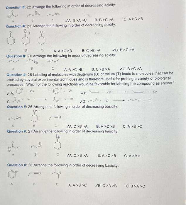 Solved Question \#: 22 Arrange the following in order of | Chegg.com