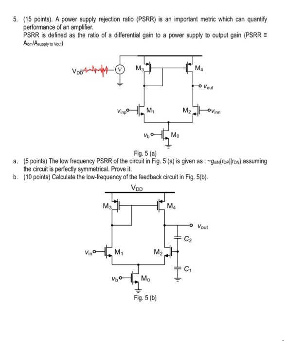 5. (15 Points). A Power Supply Rejection Ratio (PSRR) | Chegg.com