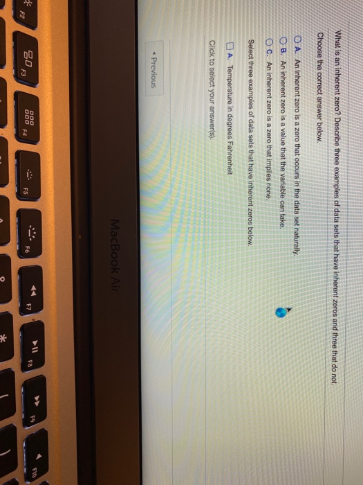 Solved What is an inherent zero? Describe three examples of
