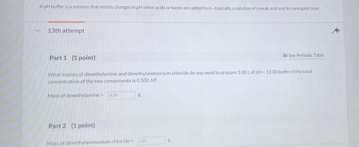 Solved A pH buffer is a solution that resists changes in pH | Chegg.com