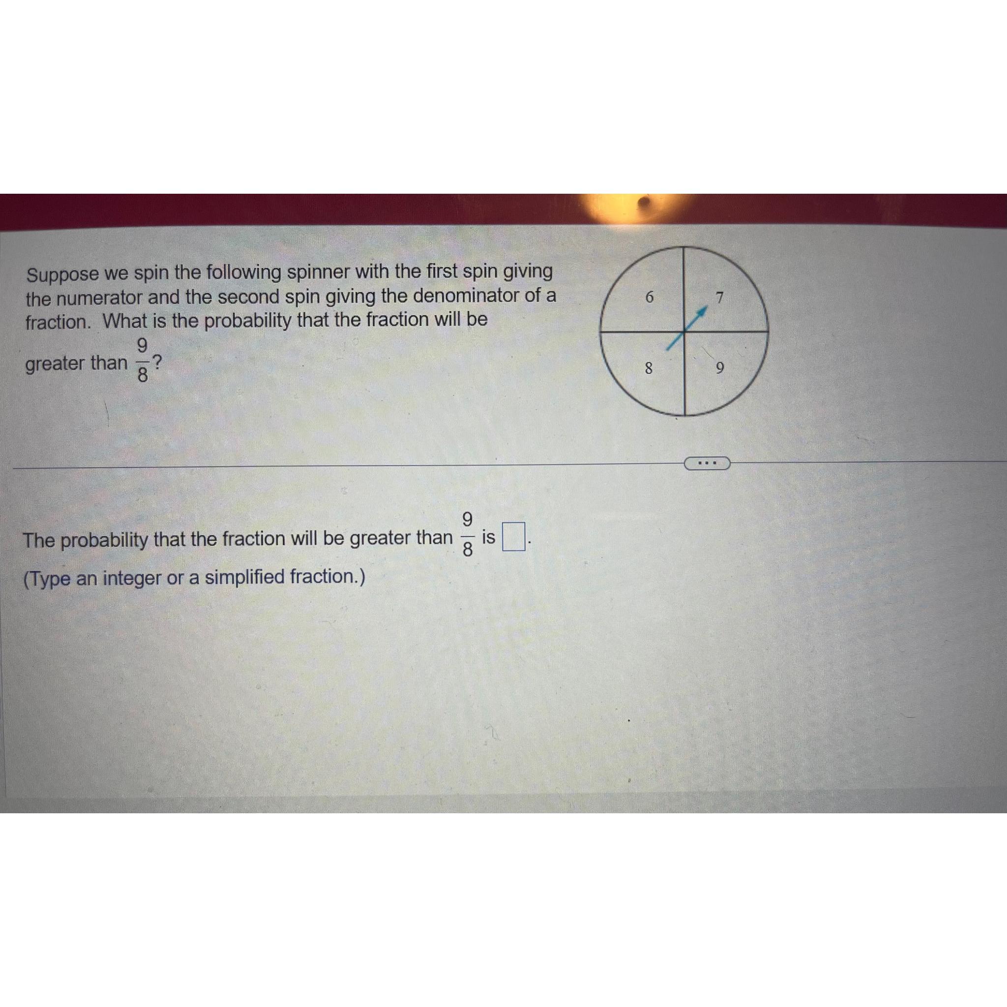 Solved Suppose We Spin The Following Spinner With The First Chegg
