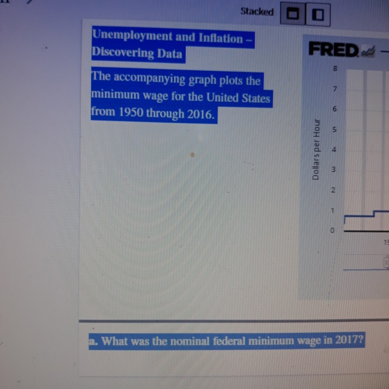 Solved Stacked FRED 8 Unemployment and Inflation - | Chegg.com