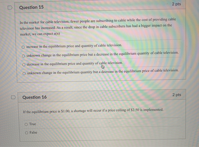 Solved 2 pts Question 4 (Table: Production Possibilities | Chegg.com