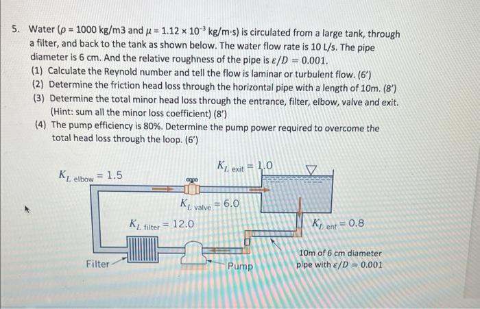 solved-water-1000-kg-m3-and-1-12-10-3-kg-m-s-is-chegg