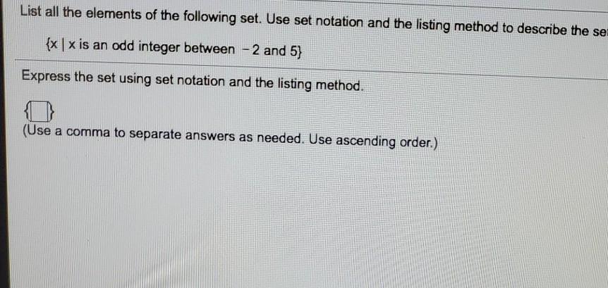 Solved 1 of 2.1.13 List all the elements of the following | Chegg.com