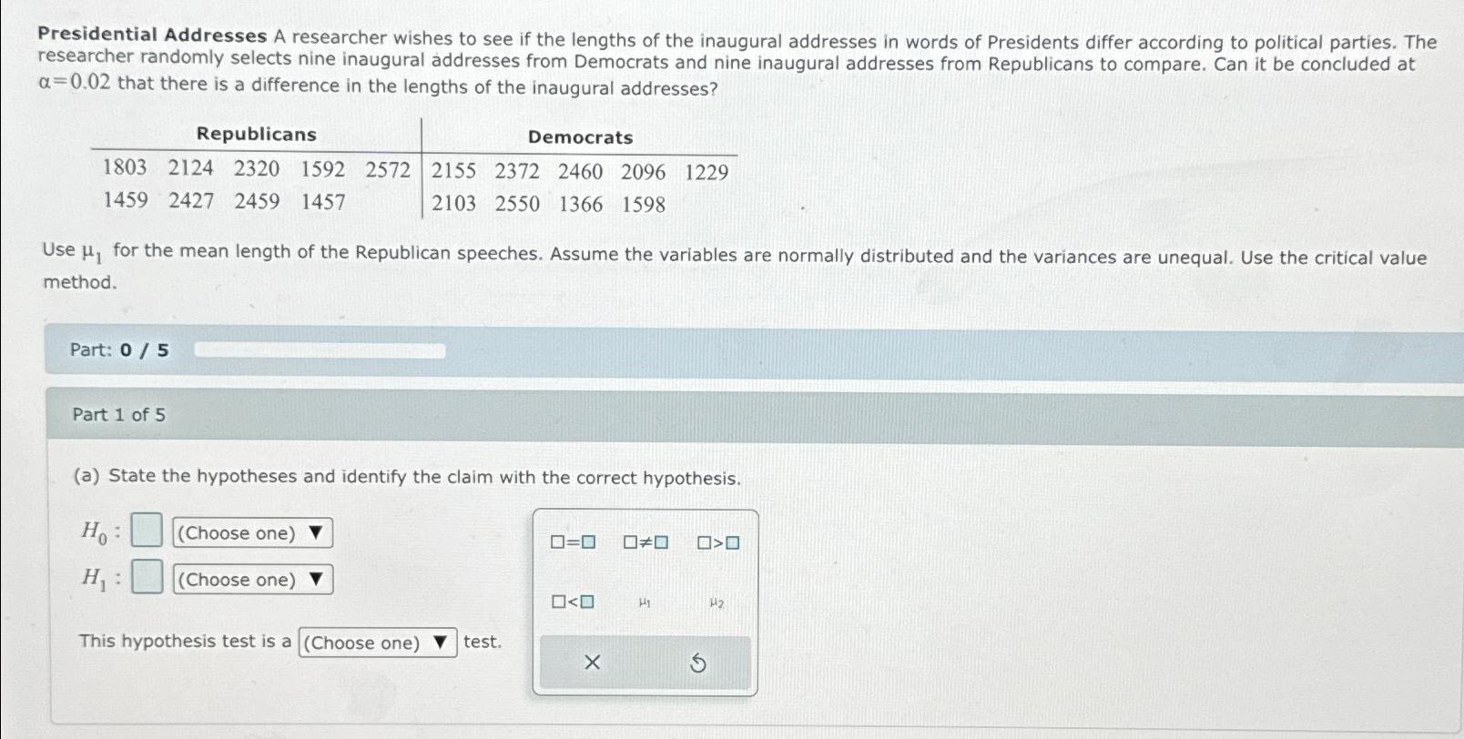 state the hypothesis and identify the claim calculator