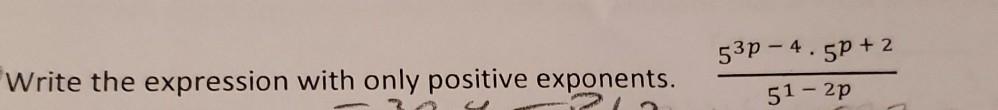 Solved Write the expression with only positive exponents. | Chegg.com