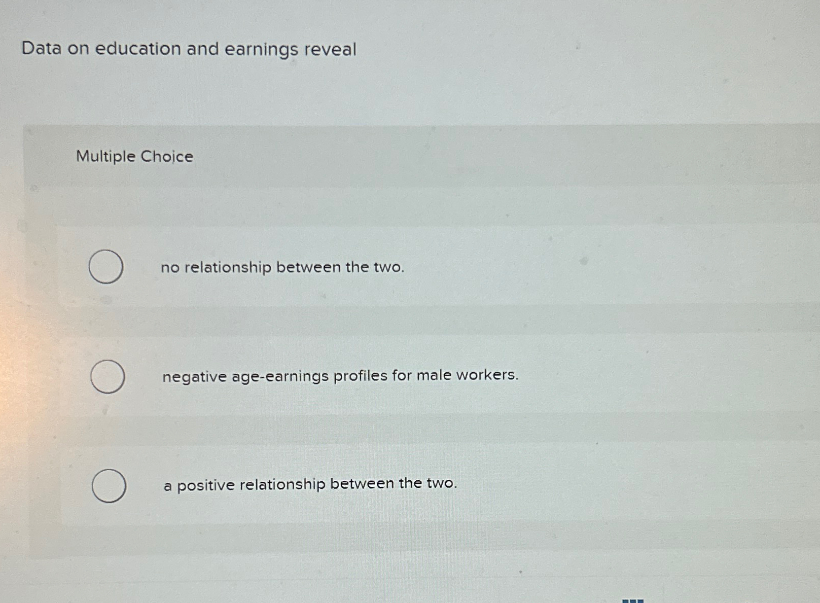 Solved Data on education and earnings revealMultiple | Chegg.com