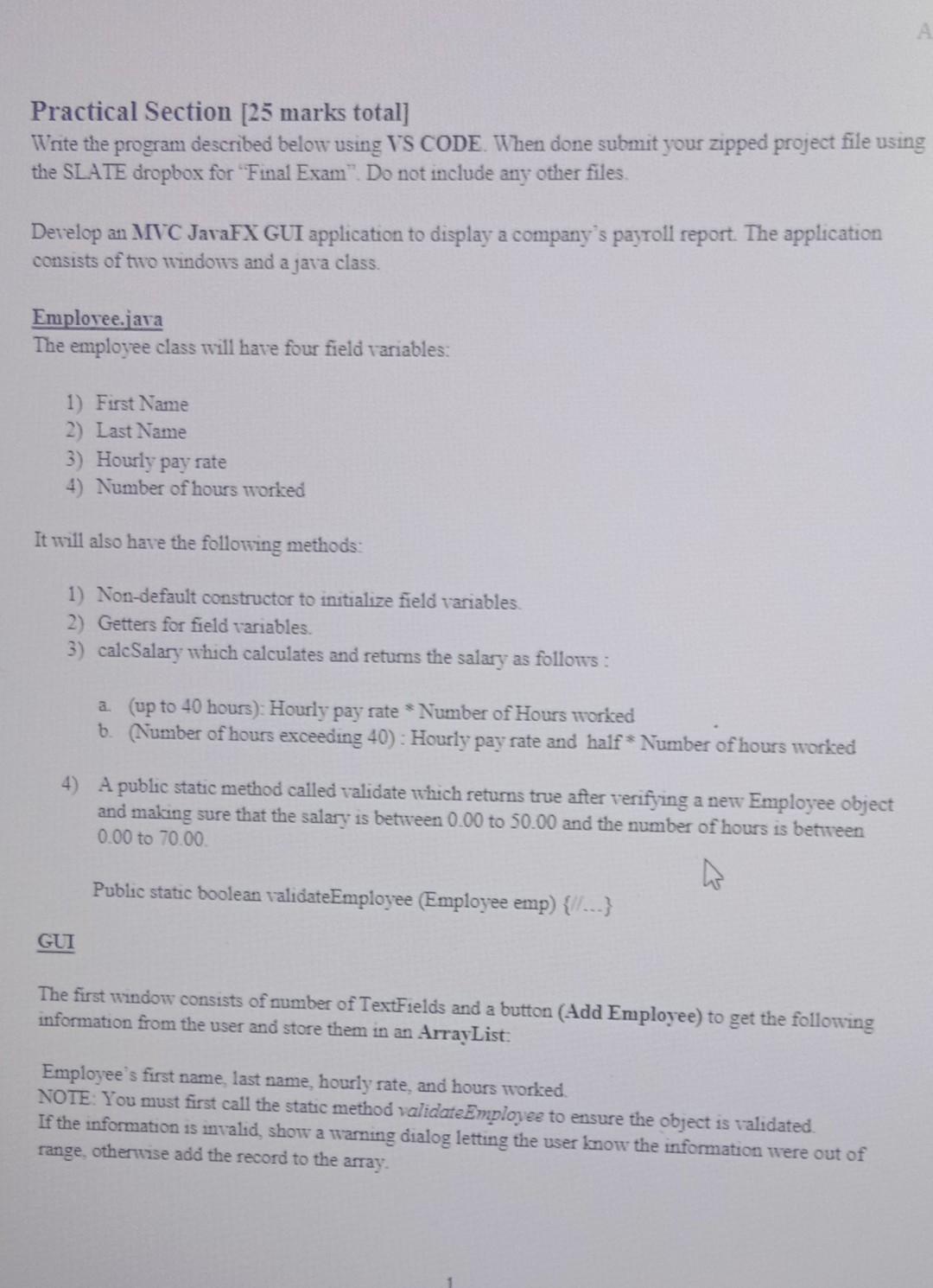 Solved Practical Section [25 marks total] Write the program | Chegg.com