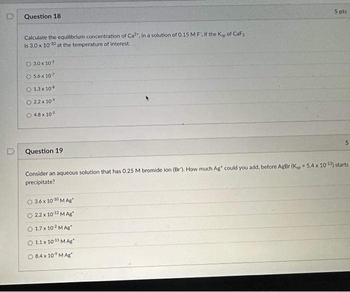 Solved Calculate The Equilibrium Concentration Of Ca2+, In A | Chegg.com