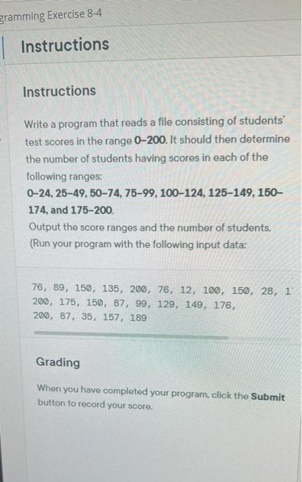 Solved Instructions Write a program that reads a file | Chegg.com