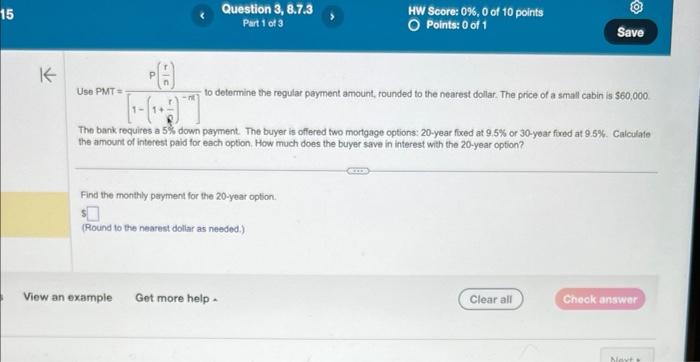 Solved Use PMT =[1−(1+pr)−nt]P(nr) To Determine The Regular | Chegg.com