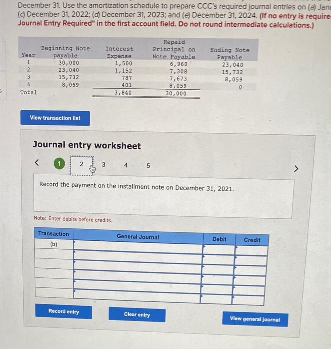 Solved The Following Amortization Schedule Indicates The | Chegg.com