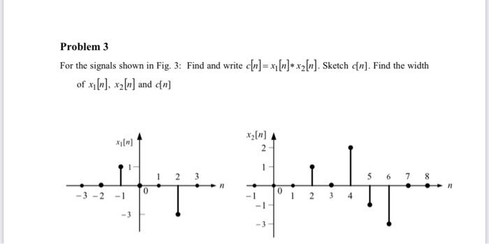 Solved Problem 3 For the signals shown in Fig. 3: Find and | Chegg.com