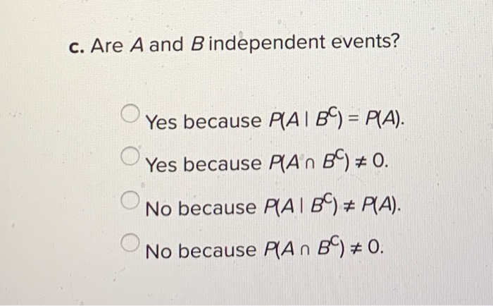 Solved Consider the following probabilities P AC 0.82 Chegg