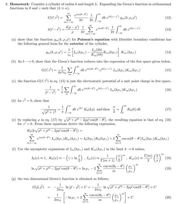 Solved Homework: Consider a cylinder of radius b and length | Chegg.com