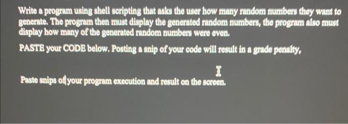 Solved Write a program using shell seripting that asks the | Chegg.com