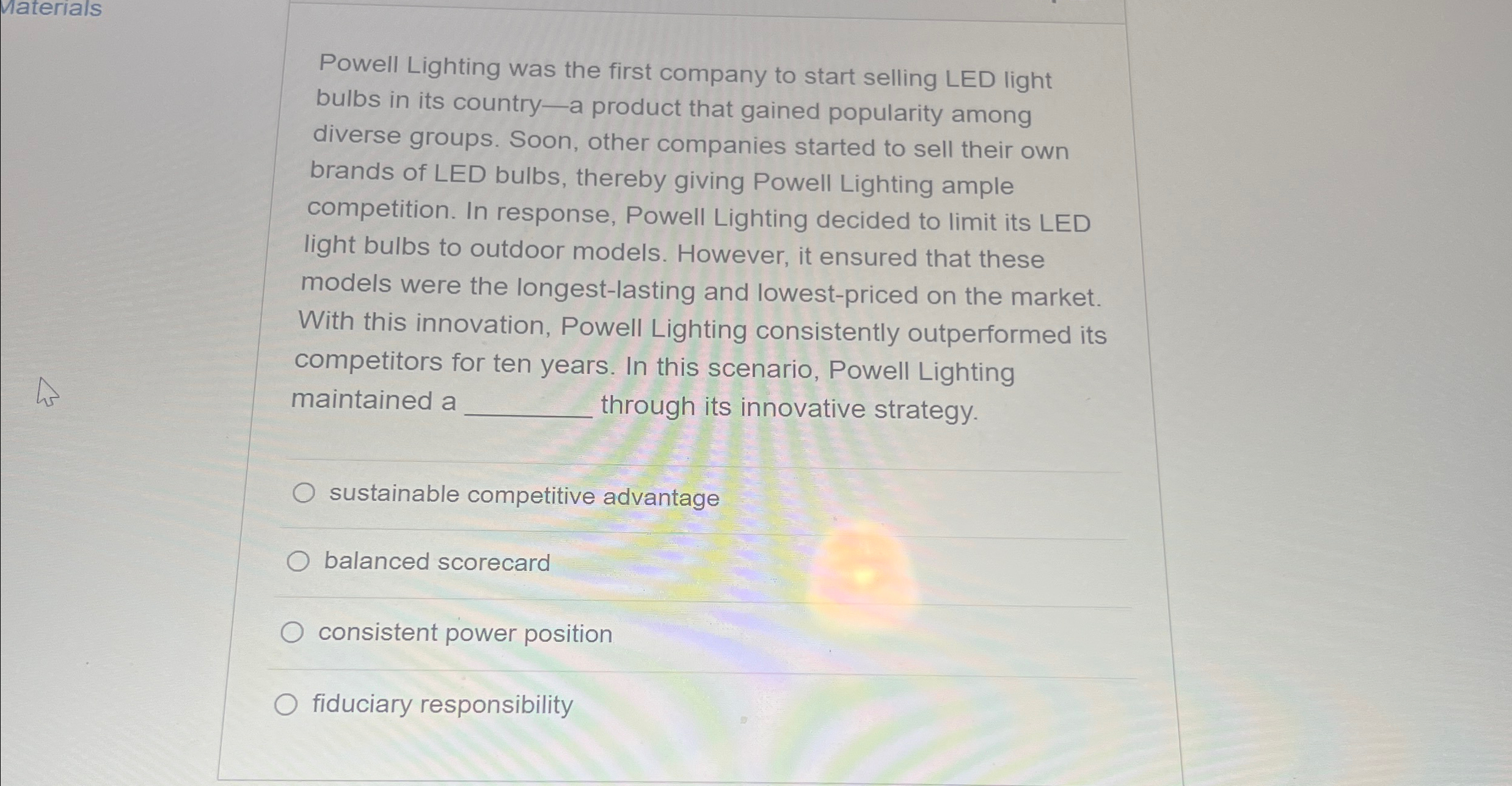 Solved Powell Lighting was the first company to start | Chegg.com