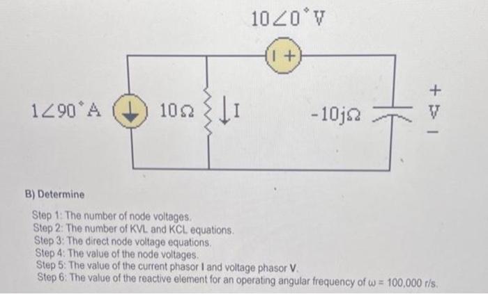 [Solved]: B) Determine Step 1: The Number Of Node Voltages.