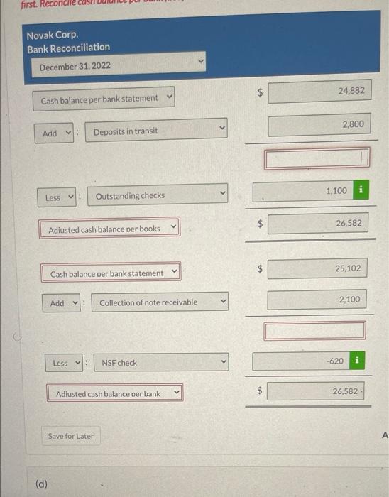 Solved The statement from Jackson County Bank on December 31