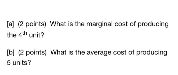 Solved Consider the following data on the total cost of | Chegg.com
